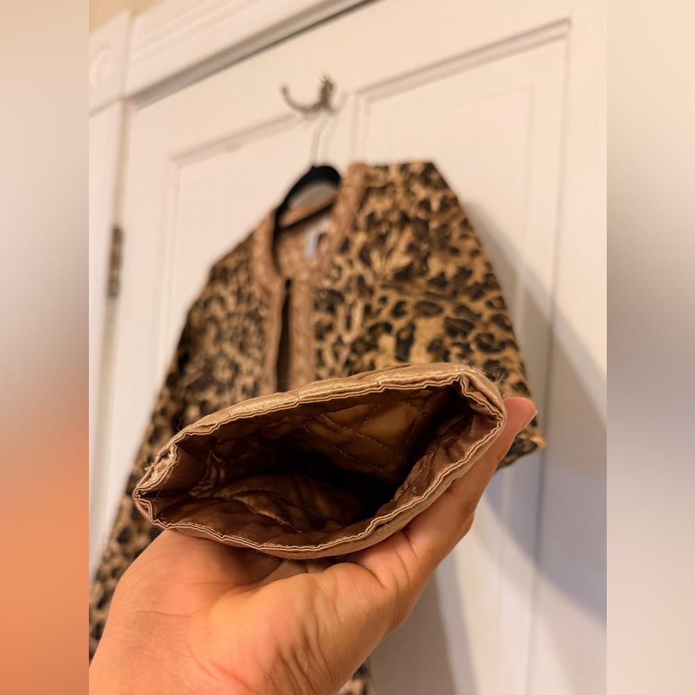 Chico's Leopard Print Quilted Blazer - Picture 4 of 14